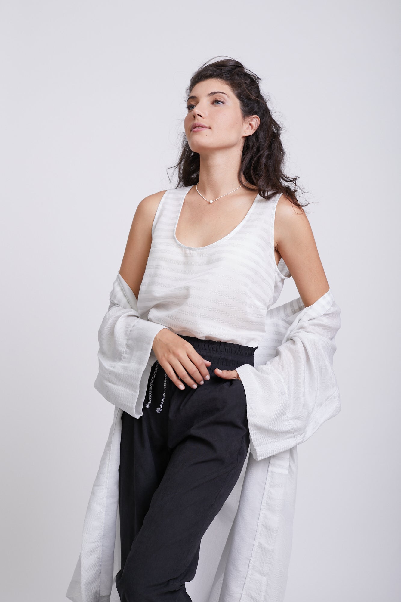 Woven silver Kimono