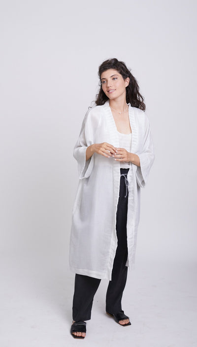 Woven silver Kimono