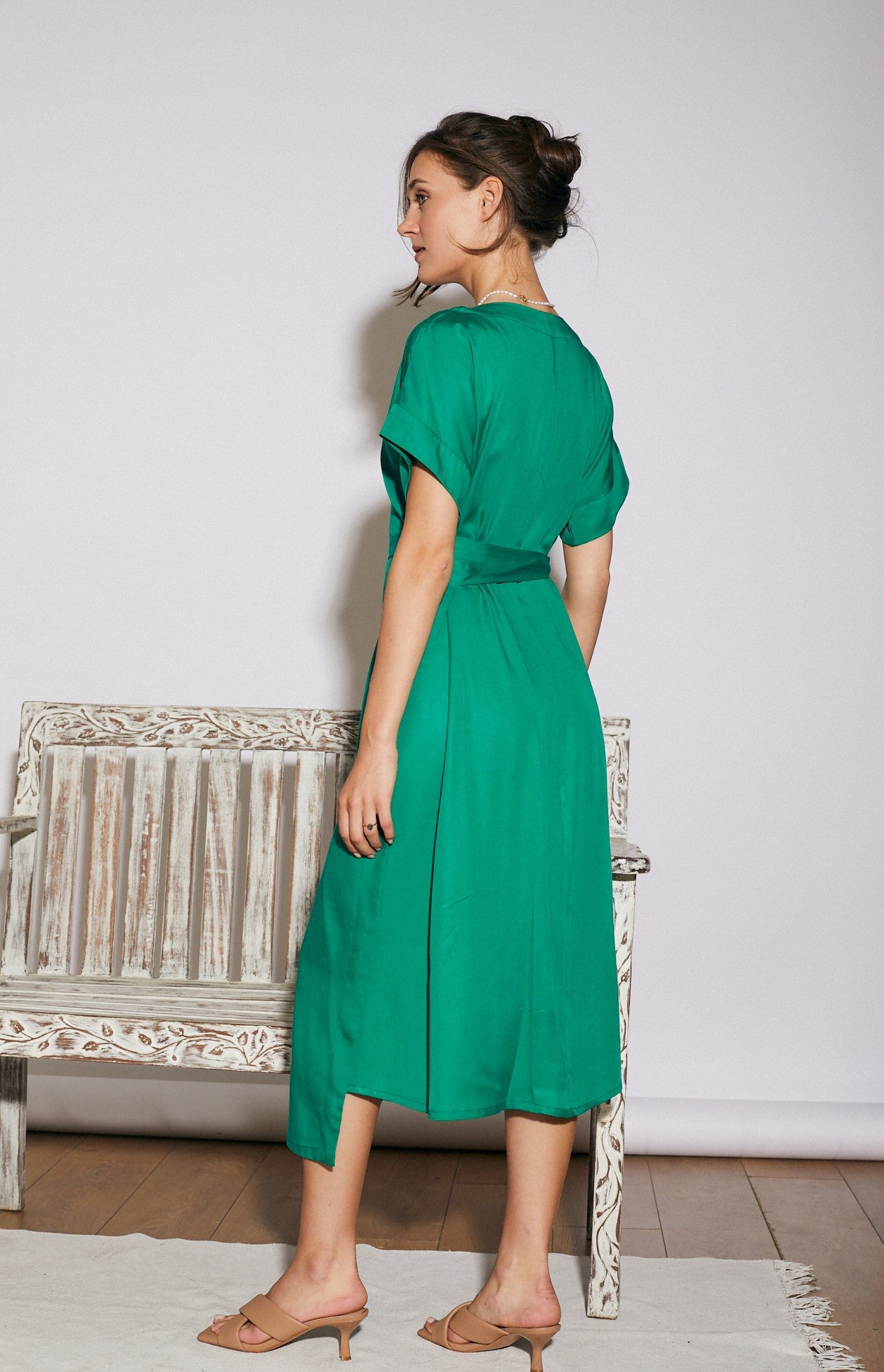 GREEN WRAP DRESS